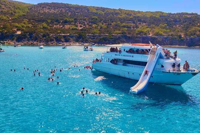 Blue Lagoon (Akamas) Bus & Boat Tour with Water Slide From Paphos - What you get for $44.41