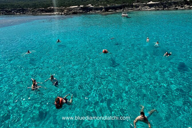 Blue Lagoon trip with slide & music departing from Latchi harbour - The Baths of Aphrodite and a famous local legend