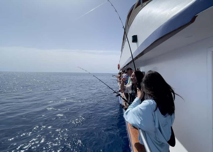Larnaca: Glass-Bottom Boat Cruise with Fishing and BBQ Lunch - Watching planes along Larnaca’s west coast