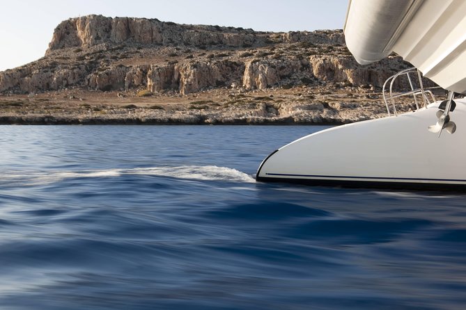 Relaxing Adults-only Blue Lagoon Catamaran Trip from Ayia Napa - Konnos Bay is the lunch and swim center