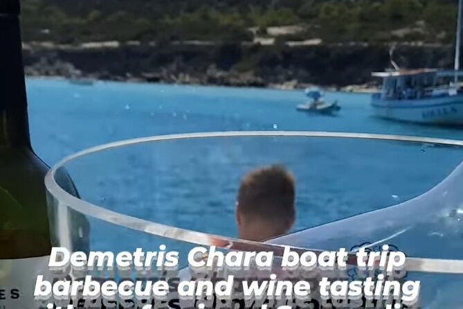 Wine tasting on-board the Demetris Chara BBQboat BlueLagoon tours - Cypriot wine with Gergana, Geny, or Gerry